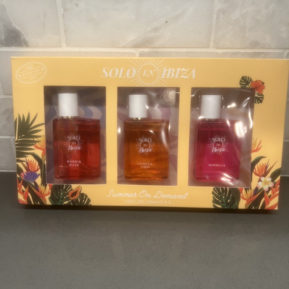 NEW-Solo en Ibiza Summer On Demand 3-Piece Body Fragrance 1.02 oz Each